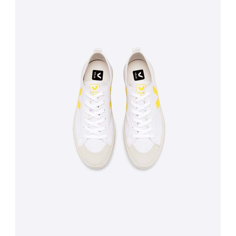 Veja NOVA CANVAS Women's Shoes White/Yellow | NZ 477RVD